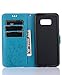 FLYEE Case Compatible with Samsung Galaxy S8 (5.8 inch,Released in 2017),Wallet Case for Women and Girls with Card Holder,Leather Flip case Kickstand for Galaxy S8-Embossed Flowers Blue