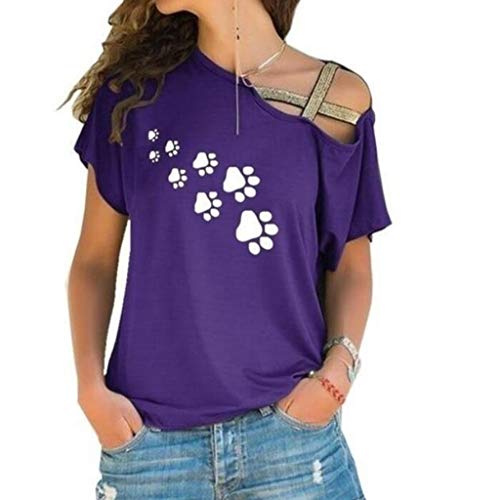 Womens Sexy Tops 2019, YEZIJIN Women Casual Summer Loose Off Shoulder T-Shirt Short Sleeve Tops Blouse Purple