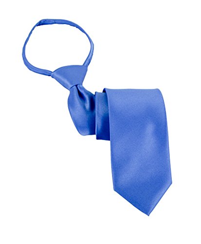 Poly Satin Pre-tied Extra Long Zipper Tie (Blue)