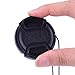 Mudder 40.5 mm Lens Cap Snap-On Center Pinch Lens Cover with Cord and Cleaning Cloth for Canon Nikon Sony Camera Lens, 5 Pack