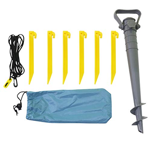 HOMECALL Strandschirm mit Fenster und Windschutz - UV-beständiges Polyester - Blau – Bild 7