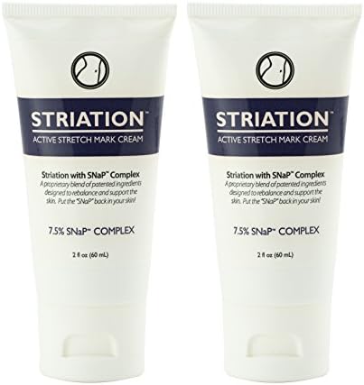 STRIATION ACTIVE STRETCH MARK CREAM (2 Pack) - Clinically Tested Patented Formula Reduces the Appearance of Stretch Marks Scars &amp; Varicose Veins