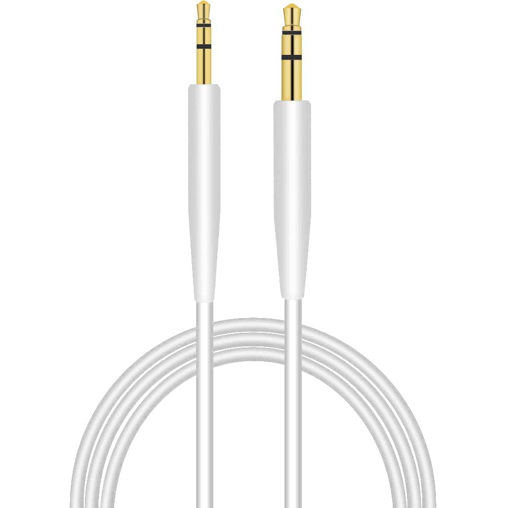 baolongking 2.5mm to 3.5mm cable, Bose Headphone Cable, Stereo Jack Cable, Replacement Headphone Audio Wire Compatible with Bose QC 35 / QC35 II / QC25 / OE2, JBL E45BT E55BT E65BTNC (white)
