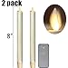 NONNO&ZGF 2PCS Flameless 8 Inch Ivory Battery Operated Taper Candles with Flickering Wick - Flameless Candle with Timer and Remote