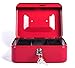 Jssmst Locking Medium Steel Cash Box with Money Tray,Lock Box,Red