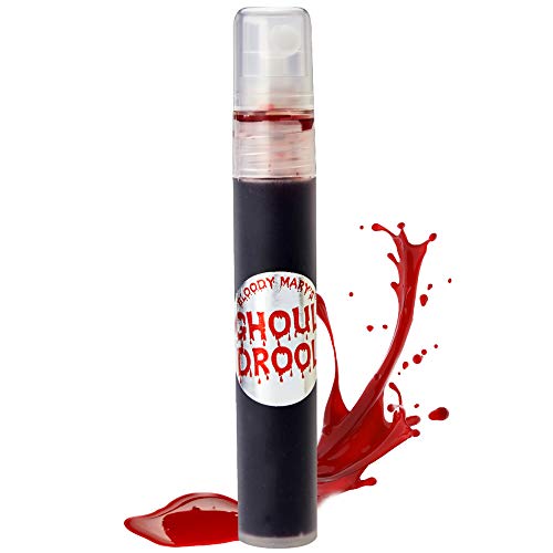 Bloody Mary Professional Fake Stage Blood Makeup - 0.25 Oz. Realistic Costume Movie FX for Face and Body - Scary Cosmetics for Halloween, Cosplay Zombie, Vampire, Werewolf - Great for Kids and Adults