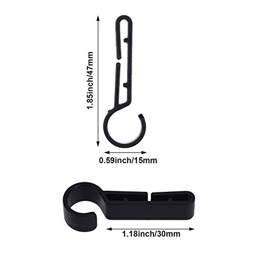 Canomo Pack of 24 Helmet Headlamp Clips Hardhat Hooks for Helmet, Hard Hat, Safety Cap, Black