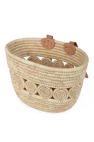 Ten Thousand Villages Front Handlebar Woven Palm Leaf Bicycle Basket ‘Palm Leaf Bike Basket’