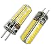 GLMING 5W GY6.35 72-5730 SMD LED Bulb G6.35 Bi-pin base AC12V DC12V-24V Silicone Crystal Corn Bulb 450Lumens Warm White Pack of 2