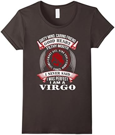 Women's dirty mind, caring friend, good heart, filthy virgo t-shirt XL Asphalt