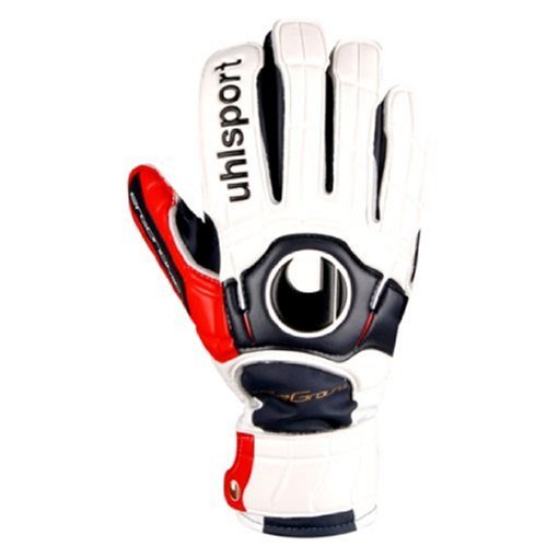 Uhlsport Ergonomic Soft Goalkeeper Gloves, White/Navy/Red