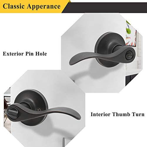 Probrico Oil Rubbed Bronze Wave Privacy Door Levers Interior Bed Bath