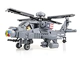 inFUNity Army Apache Helicopter (388 PCS), Good Pair with Military Vehicles, Army Minifigures