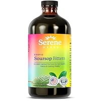 SERENE HERBS® Soursop Bitters Liquid [ORGANIC] - Sour Sop Bitter - Herbal Tonic with Black Seed, Moringa & Ginger - 100% Vegan Guanabana Detox - Supports Digestive Health & Immune Function (16 fl oz​)