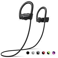 Letscom Bluetooth Headphones, Wireless 5.0 Earphones IPX7 Waterproof Sport Gym Running Workout in-Ear Earbuds w/Mic HD Stereo Sound 15Hrs Playtime Noise Cancelling Headsets - Upgraded Version