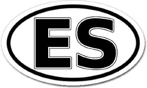El Salvador ES Black on White Car Bumper Sticker Decal Oval