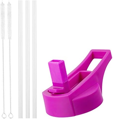 Flaskars Straw Lid for Hydro Flask Wide Mouth Bottle Flip Top Design with 3 Straws and 2 Straw Cleaner, Fits Hydroflask Sport Wide Mouth Water Bottle,Perfect Flask Lid Accessory BPA Free Leakproof