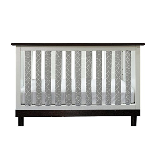 Go Mama Go Pure Safety Vertical Crib Liners in Grey/White Arabesque Grey, 24 Pack