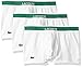 Lacoste Men's Cotton Stretch Boxer Brief Underwear, Multipack, White-3 Pack, Medium