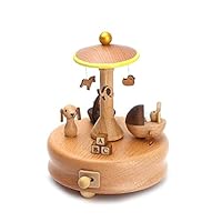 cheerfullus Wooden Music Box Baby Bed Toy Decoration Birthday Present Christmas Gift for Kids