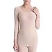 Fimage Women's Ultra Thin High Elasticity Soft Seamless Thermal Underwear Tops Skin F
