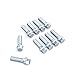 10pcs Extended Silver 12x1.5 Lug Bolts (45mm Shank Length, Cone Seat) Not OEM Length - Compatible with BMW 128i 135i 318i 320i 325i 328i 335i M3 525i 528i 530i 535i M5 Z3 Z4 E36 E46 E60 E90 E92 E93