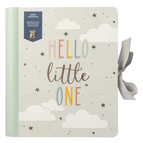 Busy B Baby B Baby Journal with Pockets and Stickers, Neutral, Grey at Amazon