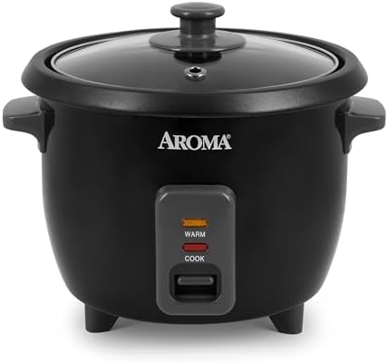 Aroma Housewares 1.5Qt. Rice & Grain Cooker (ARC-363NGB),Black,6-Cup Cooked / 3-Cup Uncooked