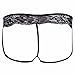 FEESHOW Men's Lace Jockstrap Briefs Bikini Thong G String Underwear T Back Black Medium(Waistline 25.0-31.5