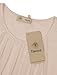 Timeson Womens Long Sleeved Work Blouses Womens Long Sleeve Scoop Neck Pleated Front Fitted Blouse Top Large Beige