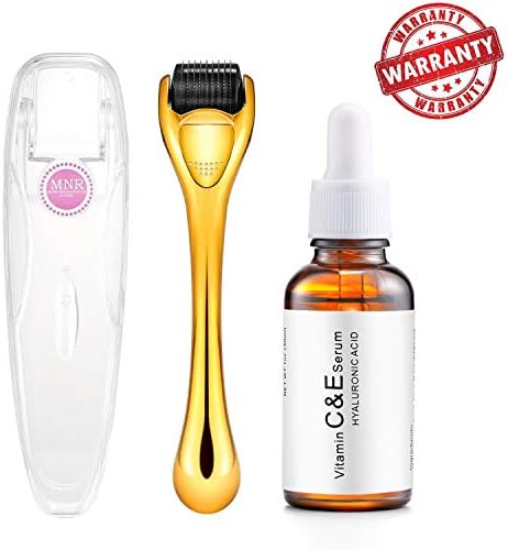 Niddix 0.25mm Derma Roller Microneedle Kit with Face Serum – Set With Micro Needle Dermaroller + Vitamin C with Hyaluronic Acid Facial Serum