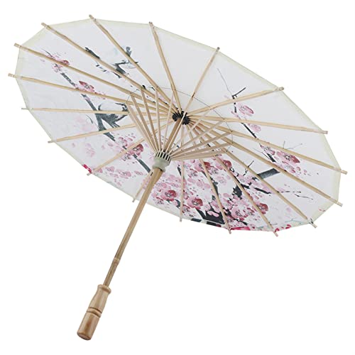 Luqeeg Handmade Oiled Paper Umbrella Japanese Parasol Asian Chinese Classical Dance Umbrella for Photography Cosplay Costumes Wedding Party Home Decoration, 21.7", Plum Blossom