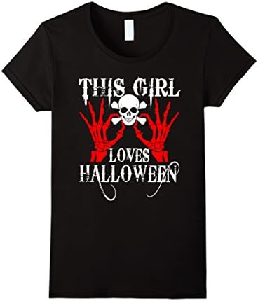 Women's This Girl Loves Halloween Shirt & Funny Halloween Shirt XL Black