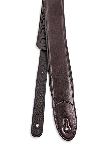 Walker & Williams G-24 Rich Cognac Brown Guitar Strap with Padded Glove Leather Back