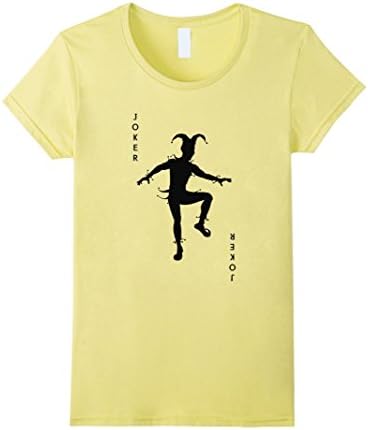 Women's Joker Playing Card Costume Shirt Black Joker Large Lemon