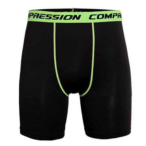 Scaling â˜¸ Men's Summer Fitness Gym Shorts Printed Compression Pants Elastic Quick Dry Stretchable Shorts Training Workout Running Sport Short Pants Bodybuilding Pants by (Green, S)