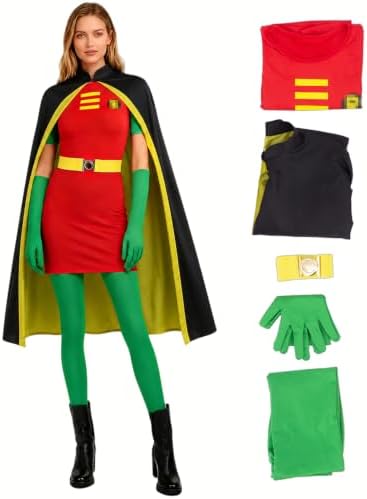 Rubie's - Disfraz clásico de Robin de lujo - Batman., S, Rojo/Verde