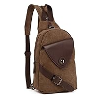 Berchirly Multifunctional Canvas Messenger Bag Small Purse Backpack Coffee