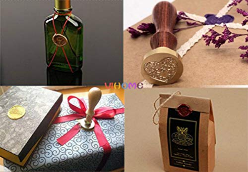 Tree of Life Wax Seal Stamp Set, VIHOME 6 Pieces Sealing Wax Stamp Copper Seals + 1 Wooden Handle, Vintage Retro Initial Bee Wax Stamp Kit for Envelopes, Invitations. (6 PCS Wax Seal Stamp Kit)