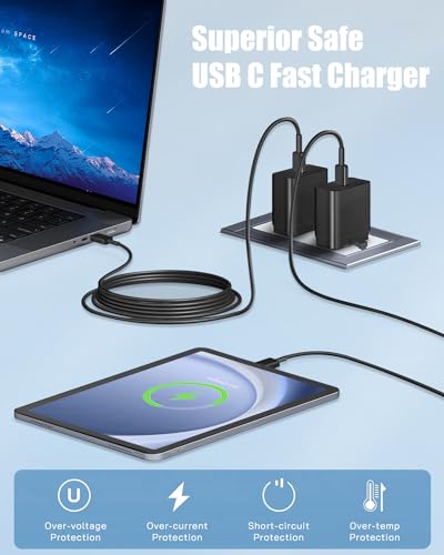 NATNO 2 Pack 45W USB C Super Fast Charger Compatible with Samsung Galaxy | S25 Ultra S25+ S24 S24 Ultra S24+ S23 Ultra S23 S23+ S22 Ultra S22+ S22 Note10+, Type C Wall Adapter with 6FT Charging Cord