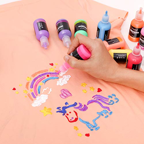 Magicfly 3D Fabric Permanent Paint 40 Color, Puffy Paint With Vibrant