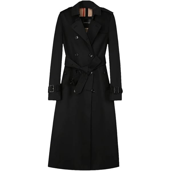 Amazon.com: Elegant Mid-Length Trench Coat With Sashes Women