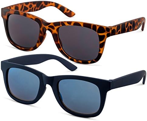 Kids ages 8-14 years old Havana and Blue Set of Wayfarer Sungasses