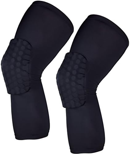Knee Compression Sleeves Pads (1 pair) Honeycomb Crashproof Antislip Basketball Leg Knee Sleeve Protective Pad Support Guard Padded Breathable Compression Wear Hexpad