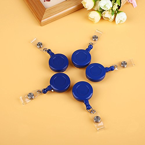 Goodjobb 5Pcs Retractable Pass ID Card Badge Holder Key Chain Lanyard Name Tag Reels with Belt Clip