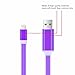 Bambud Flowing LED Light Up iPhone Charger Cable 3 ft USB Sync and Charging Cable Cord for iPhone X/8/7/7 Plus/6s/6s Plus/6/6 Plus/5s/5c/5/iPad/iPod (Purple)