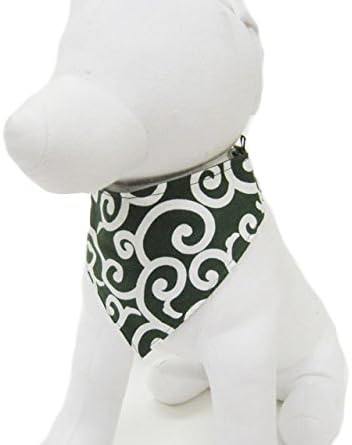 犬 贈答 猫 ワンタッチ バンダナ 唐草 小型 和柄 Lサイズ 緑 中型 日本
