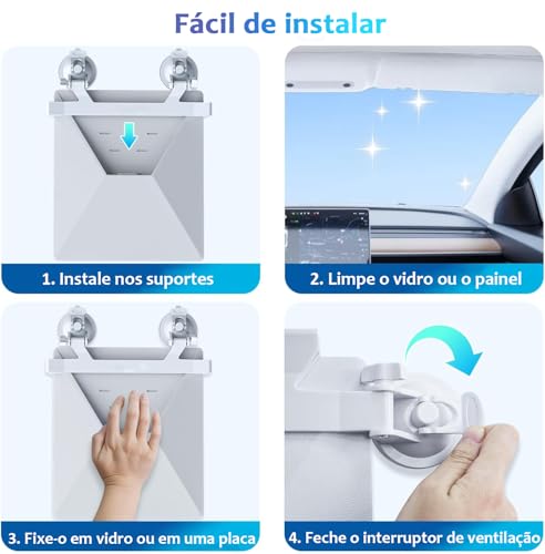 Suporte para Starlink Mini Carro, Kit de Base de Montagem para Starlink Mini Completa, com 4 Ventosas para Painel, Brisa, Janela e Teto Solar