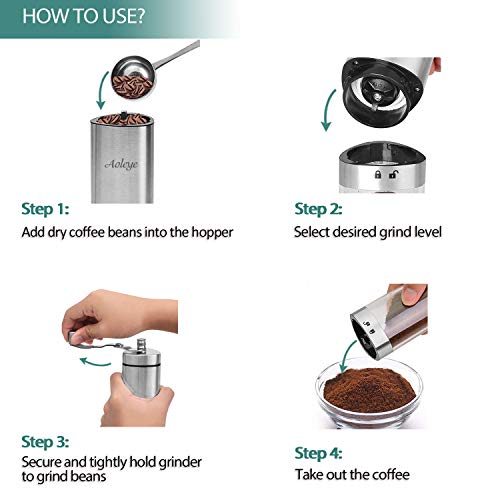 Manual Coffee Grinder Hand Coffee Bean Blade Grinders with Ceramic
