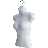Only Hangers Female Torso Body Mannequin Form (Waist Long) Great for Small and Medium Sizes, White Finish